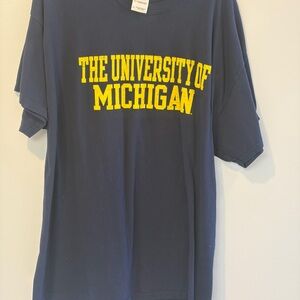 Pro Player Navy and Yellow University of Michigan Shirt